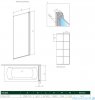 Radaway Nes Black Pnj Factory parawan nawannowy 70cm prawy czarny mat/szkło przejrzyste 10011070-54-55R